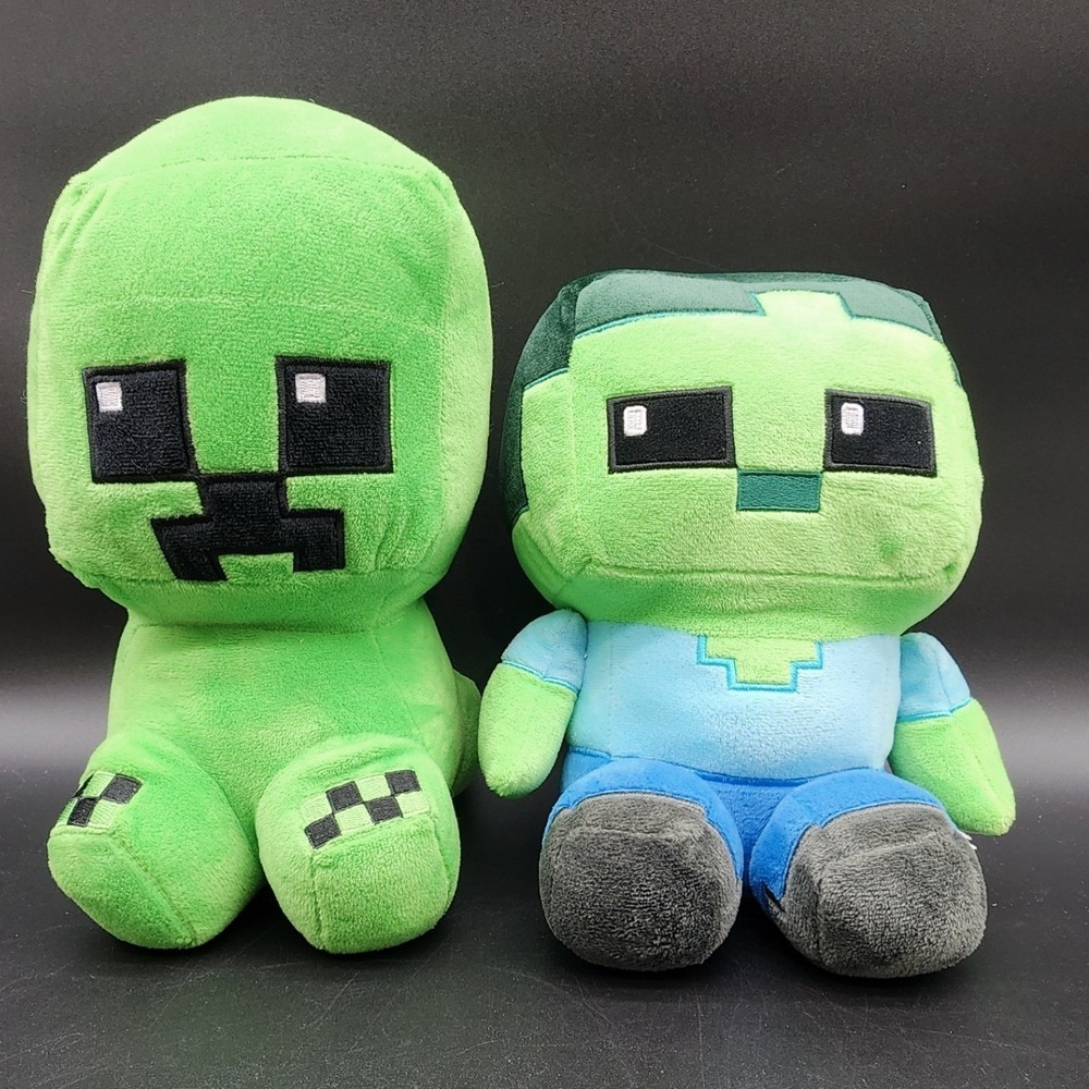 Minecraft 8" Green Creeper Zombie Plush Toy World Set Gamer Kids Collectible Toy